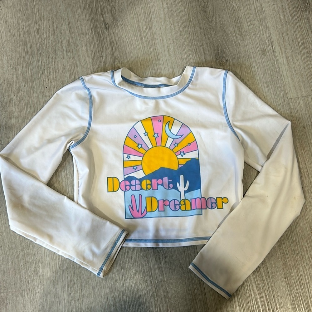 Art class kids rash guard cropped top desert dreamer